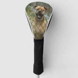 Funda Para Palo De Golf Tapa de cabeza de golf de perro sonriente