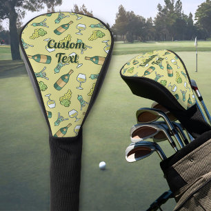 Funda Para Palo De Golf Tapa de cabeza de golf del patrón de vino blanco