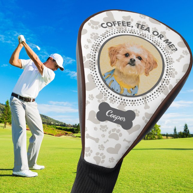 Funda Para Palo De Golf Tapa de cabeza de personalizable de golf con retra (Personalized golf head cover with golf's pet's photo and name, perfect gift for golfer.)