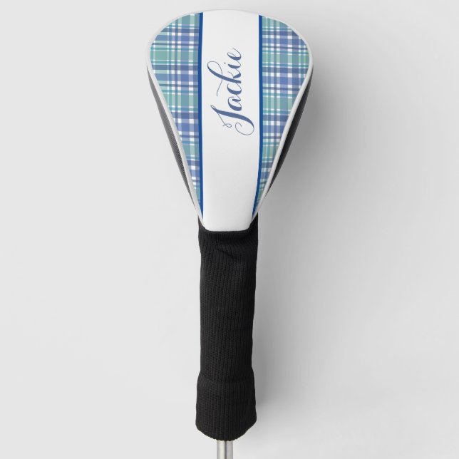 Funda Para Palo De Golf Tapa de la cabeza de bonito Pastel Plaid (Anverso)