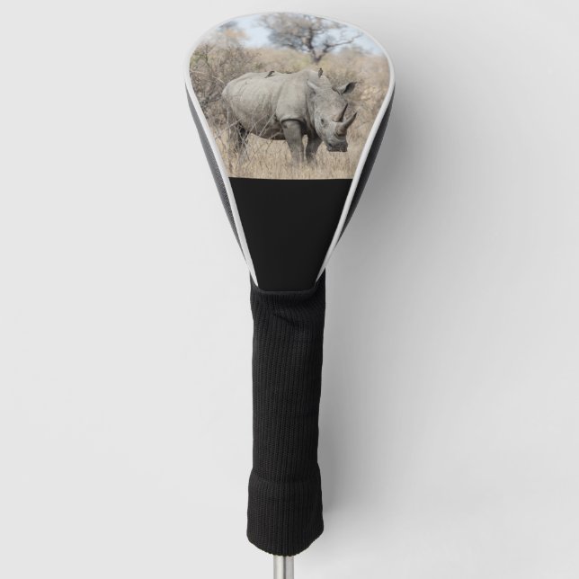 Funda Para Palo De Golf Tapa de la cabeza de golf de Rhino blanco (Anverso)