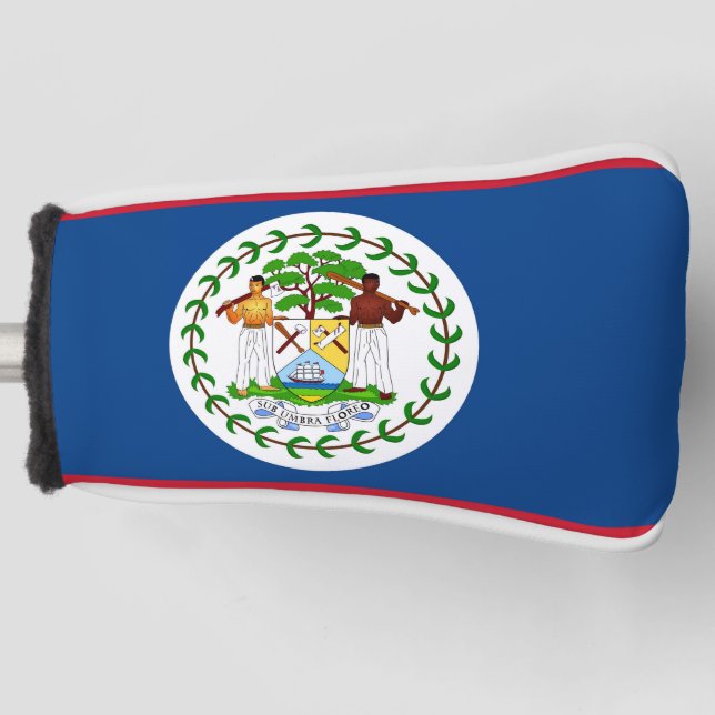 Funda Para Palo De Golf Tapa de putter de golf con bandera de Belice (Anverso)