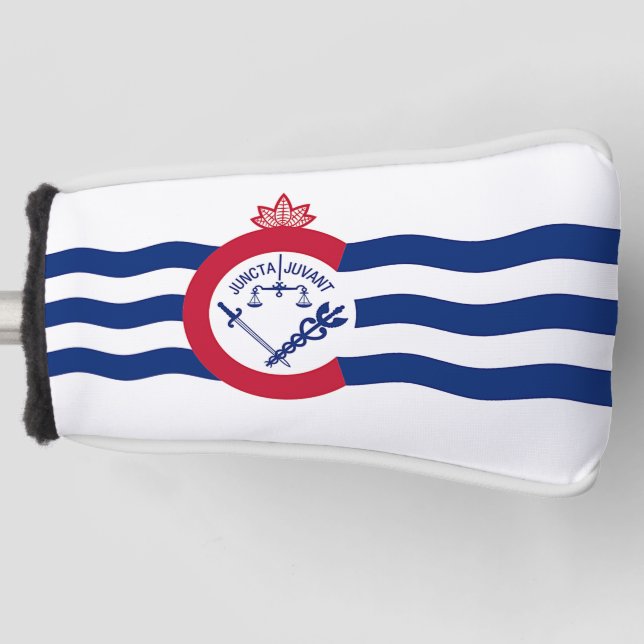 Funda Para Palo De Golf Tapa de putter de golf con bandera de Cincinnati,  (Anverso)