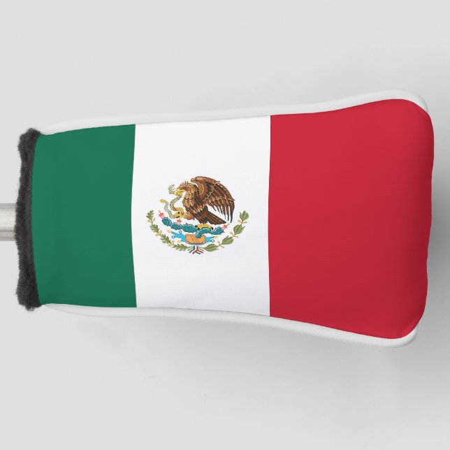 Funda Para Palo De Golf Tapa de putter de golf con bandera de México (Anverso)