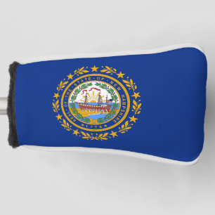 Funda Para Palo De Golf Tapa de putter de golf con bandera de New Hampshir