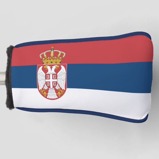 Funda Para Palo De Golf Tapa de putter de golf con bandera de Serbia (Anverso)