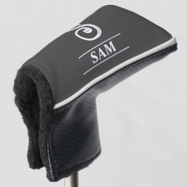 Funda Para Palo De Golf Tapa del club de golf Putter, monogramado en gris 