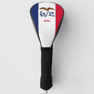 Funda Para Palo De Golf Tapa del conductor de golf con bandera de Iowa, EE