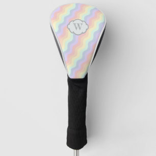 Funda Para Palo De Golf Tapa del conductor de las ondas de arcoiris Pastel