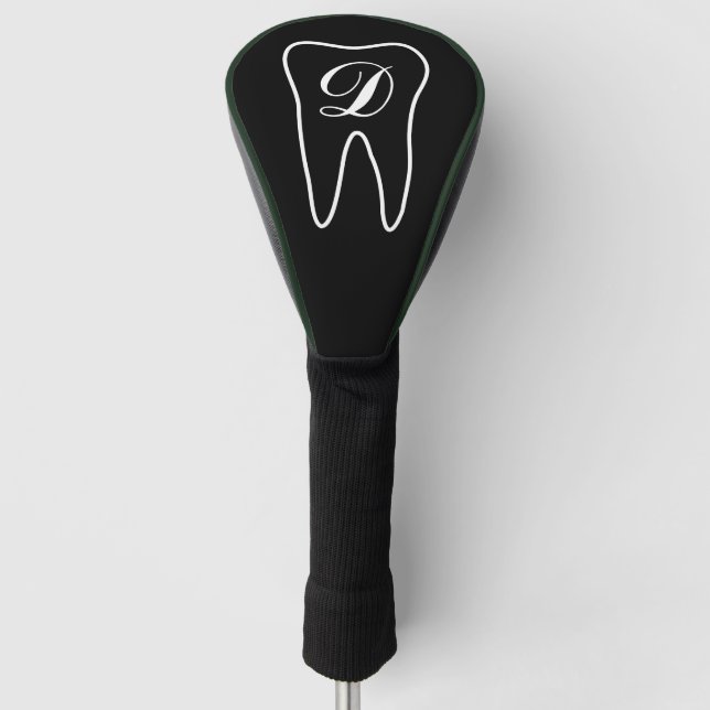 Funda Para Palo De Golf Tapa del controlador de golf de dientes monogramad (Anverso)