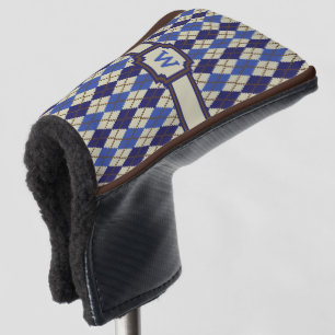 Funda Para Palo De Golf Tapa del putter de argyle de argala azul