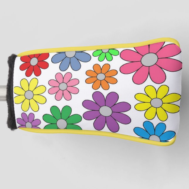 Funda Para Palo De Golf Tapa del putter de golf - ¡Crazy Daisisisies! (Anverso)