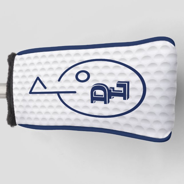 Funda Para Palo De Golf Tapa del putter de golf monograma (Marina) (Anverso)