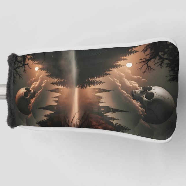 Funda Para Palo De Golf Tapa gótica del putter de cráneo (Anverso)