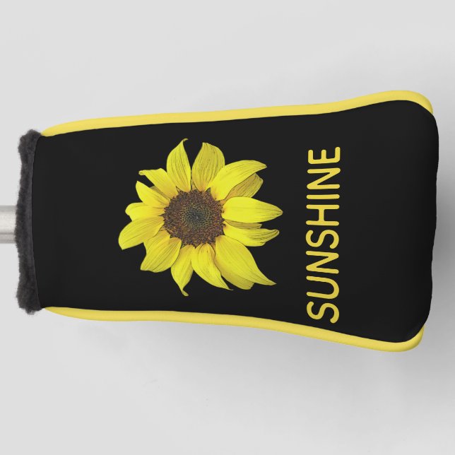 Funda Para Palo De Golf Tapa personalizada del aleteo de girasol (Anverso)