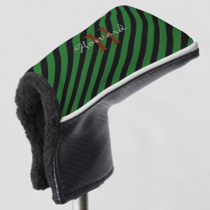 Funda Para Palo De Golf Tapa verde GOLF, tapa monograma de la culata de pu