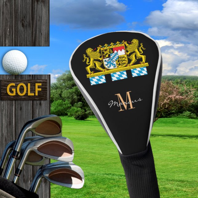 Funda Para Palo De Golf Tapas de Baviera, Monograma, Nombre, Bandera Bavie (Subido por el creador)