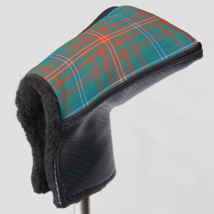 Funda Para Palo De Golf Tartan Clan Wilson Cuadros Naranja Azul Claro