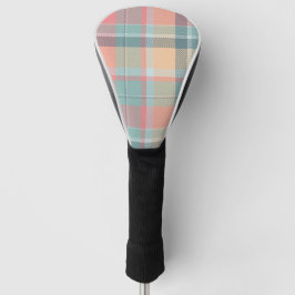 Funda Para Palo De Golf Tartán Pastels Peach Mint Patrón estilo limón