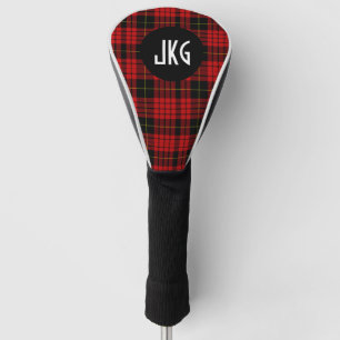 Funda Para Palo De Golf Tartán Tartán personalizado rojo, negro y amaril