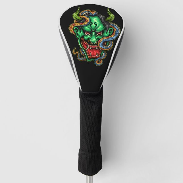 Funda Para Palo De Golf Tatuaje de dragón verde (Anverso)