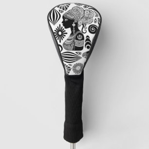 Funda Para Palo De Golf Tatuaje tribal de retrato Chica africano