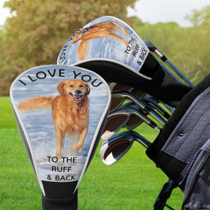Funda Para Palo De Golf Te amo a la foto del perro Personalizado Ruff y Ba