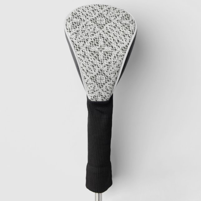 Funda Para Palo De Golf Tee Cosy Faux Crochet White (Anverso)