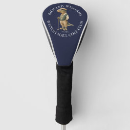 Funda Para Palo De Golf Tee-Rex Dinosaur Golfer Name And Club Navy Blue
