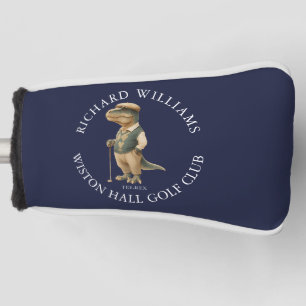 Funda Para Palo De Golf Tee-Rex Dinosaur Golfista Nombre Y Club Azul Marin