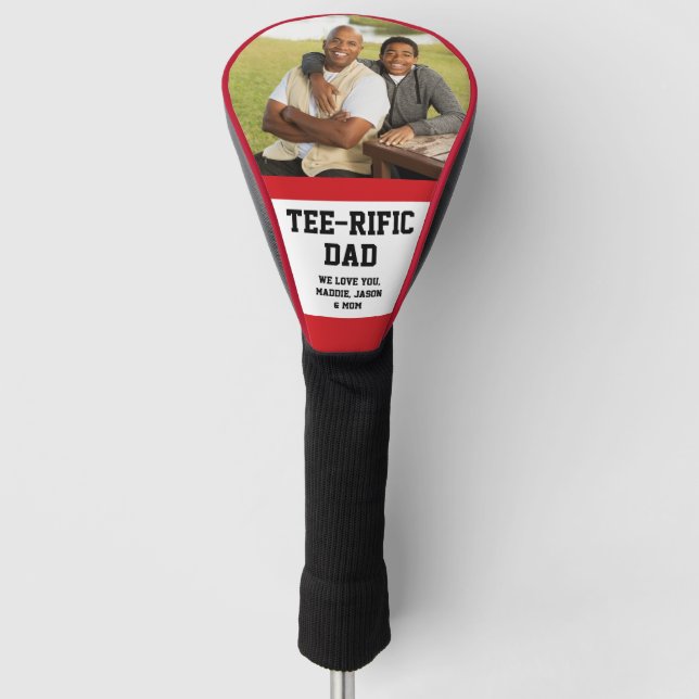 Funda Para Palo De Golf Tee-Rific Dad Personalizado Photo Golf Head Cover (Anverso)
