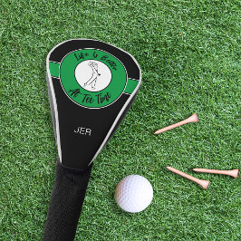 Funda Para Palo De Golf Tee Time Golfer Sports Humor Monograma Verde Negro
