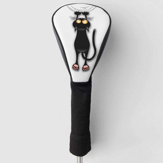 Funda Para Palo De Golf Tejido de caracteres divertidos de gato (Anverso)