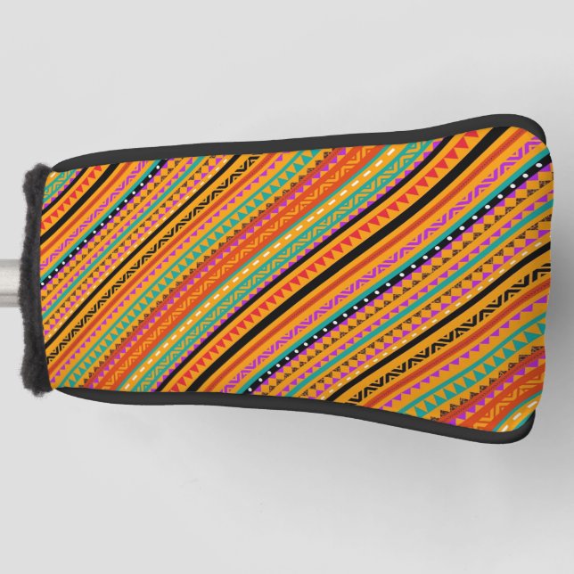 Funda Para Palo De Golf Tejido de diseño de patrones aztecos nativos de co (Anverso)