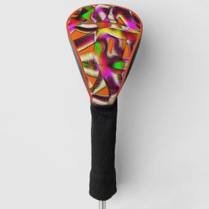 Funda Para Palo De Golf Tejidos crocados de color rosa y arañazos tallados
