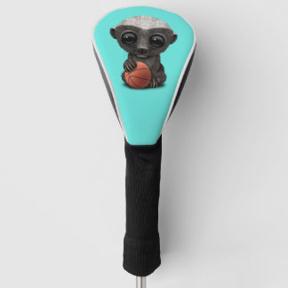 Funda Para Palo De Golf Tejón de miel del bebé que juega con baloncesto