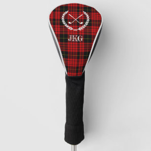 Funda Para Palo De Golf Tela escocesa de tartán roja negra de Wallace del