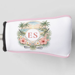 Funda Para Palo De Golf Tema de Golf Costero de Playa con Monograma Elegan