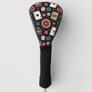 Funda Para Palo De Golf tema de patrón de casino en negro