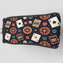 Funda Para Palo De Golf tema de patrón de casino sobre negro