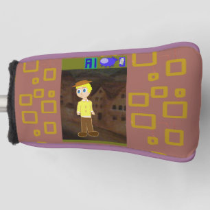 Funda Para Palo De Golf Tema de Personalizado geométrico marrón