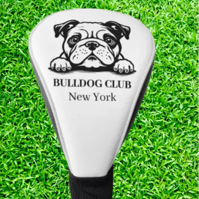 Funda Para Palo De Golf Tema del club de Personalizado de bulldog (Bulldog Custom Club Theme Introducing the ultimate accessory for dog-loving golfers )