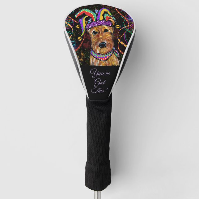 FUNDA PARA PALO DE GOLF TERRIER DE AIREDALE   (Anverso)
