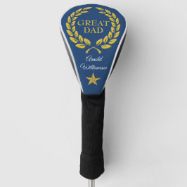 Funda Para Palo De Golf texto de GRAN PAPÁ Corona y Estrella personalizabl