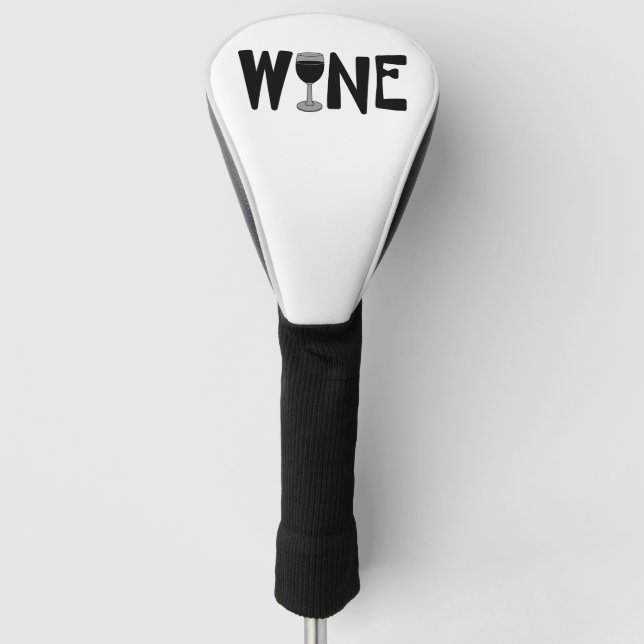 Funda Para Palo De Golf Texto de vidrio de vino (Anverso)
