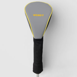 Funda Para Palo De Golf Texto personalizado desvanecido en amarillo sobre 