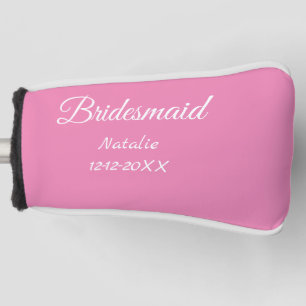Funda Para Palo De Golf Texto simple minimalista rosa dama de honor agrega