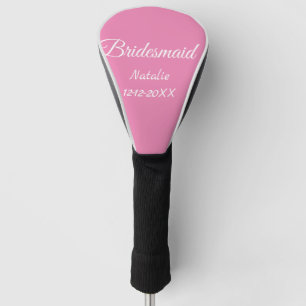 Funda Para Palo De Golf Texto simple minimalista rosa dama de honor agrega