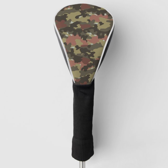 Funda Para Palo De Golf Textura de camuflaje marrón (Anverso)
