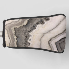 Funda Para Palo De Golf Textura de granito de mármol gema de agate blanco 